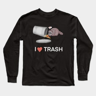 I Heart Trash Raccoon Long Sleeve T-Shirt